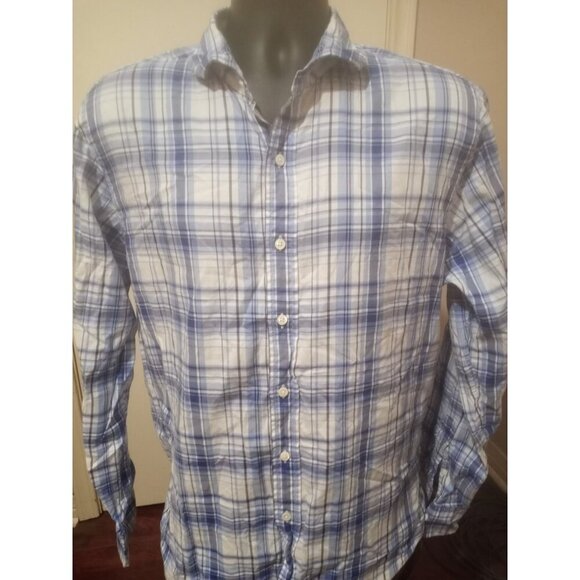Polo Ralph Lauren Shirt Mens XL Blue White Plaid Button Up Pony Logo - Picture 1 of 13
